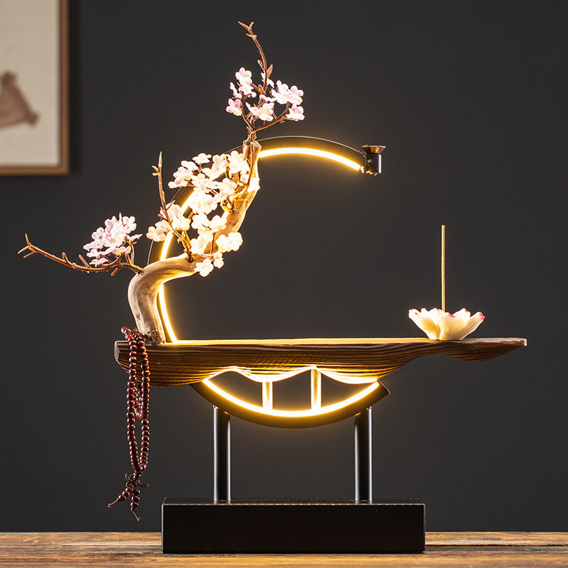 zensoullab New Chinese Style Backflow Incense Ornament Creative Lamp Ring Home Aromatherapy Burner Office Living Room Entrance Desktop Decoration