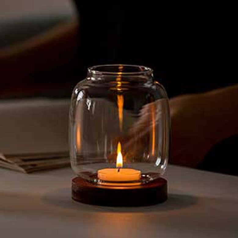 zensoullab Glass Candle Holder Ornament Home Chinese Style Aromatherapy Wax Wind Cover Vintage Special Electronic Small Candle Light Romantic Zen Light Luxury