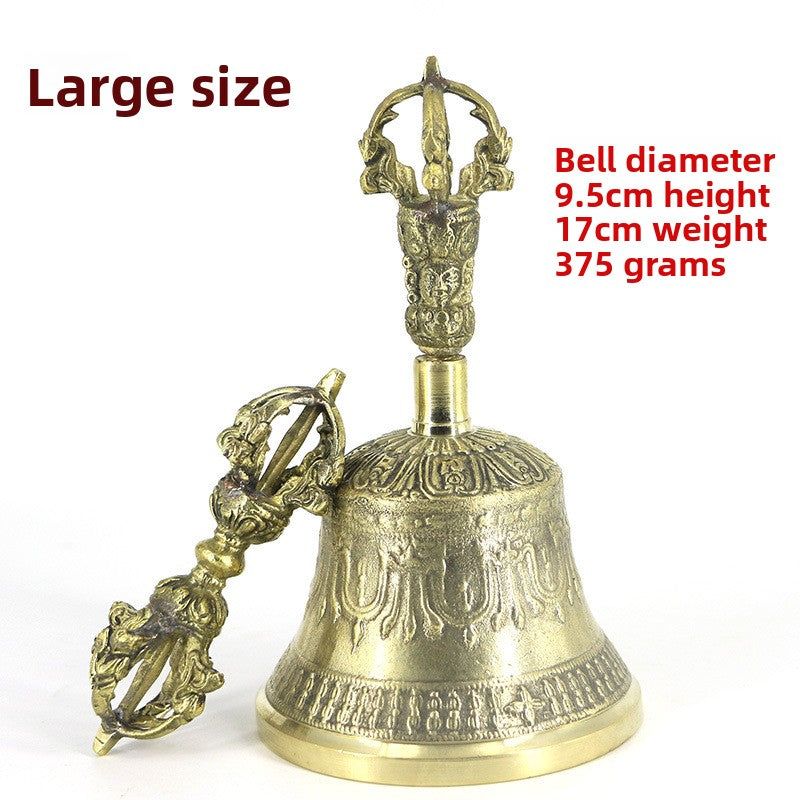 zensoullab Nepal Handmade Copper Bell Pestle Brass Five-Pronged Vajra Bell Pestle Healing Awakening Bell Buddhist Supplies Direct Supply