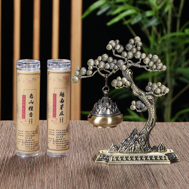 zensoullab Welcome Pine Chinese Style Aromatherapy Ornament Home Indoor Creative Incense Burner Sandalwood Hanging Incense Burner Incense Ceremony Tea Ceremony In Stock