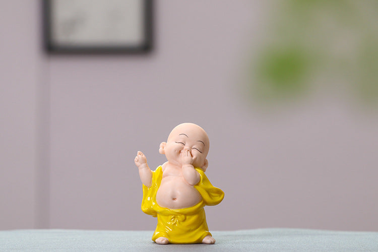 zensoullab Premium Lucky Ceramic Maitreya Buddha Big Belly White Porcelain Laughing Buddha Living Room Creative Chinese Handmade Home Decor Small Ornament
