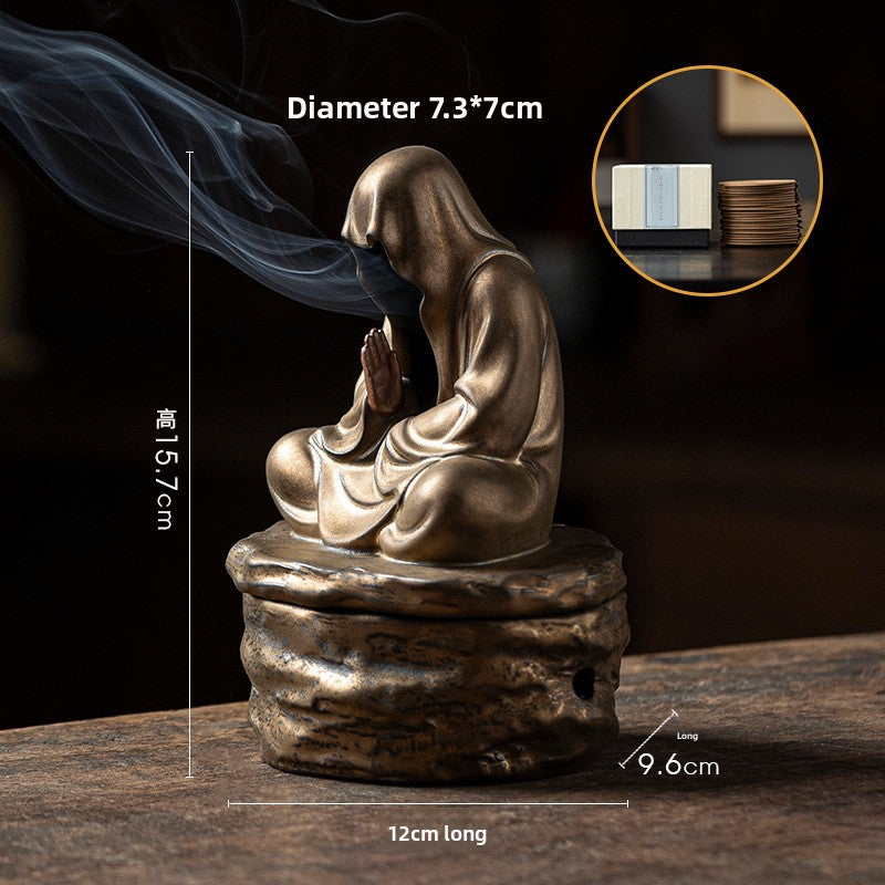 zensoullab Zen Style Incense Burner for Home Indoor Tea Ceremony Study Room Aromatherapy Ornament Sandalwood Agarwood Incense Burner Ceramic Craft