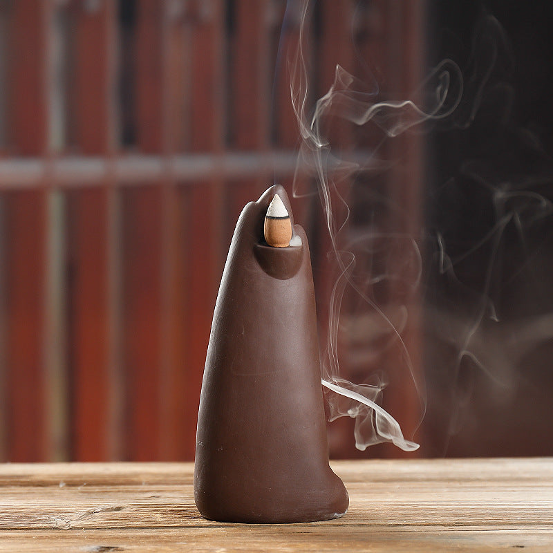 zensoullab Original Ceramic Backflow Incense Burner Watchful Landscape Aromatherapy Burner Sandalwood Incense Home Decor Incense Holder