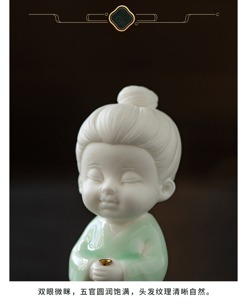 zensoullab Chinese Style Celadon Small Taoist Incense Holder Incense Stand Home Indoor Sandalwood Agarwood Incense Burner Zen Tea Room Incense Burner Incense Holder