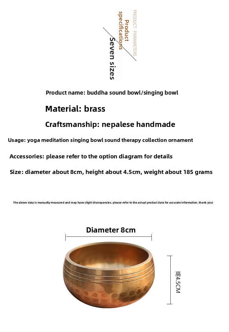 Zensoullab Nepal Hammer Pattern Himalaya Bowl Buddha Sound Bowl Yoga Meditation Bowl Xizang Buddha Sound Bowl Ear Cleaning Healing Sound Bowl 8cm