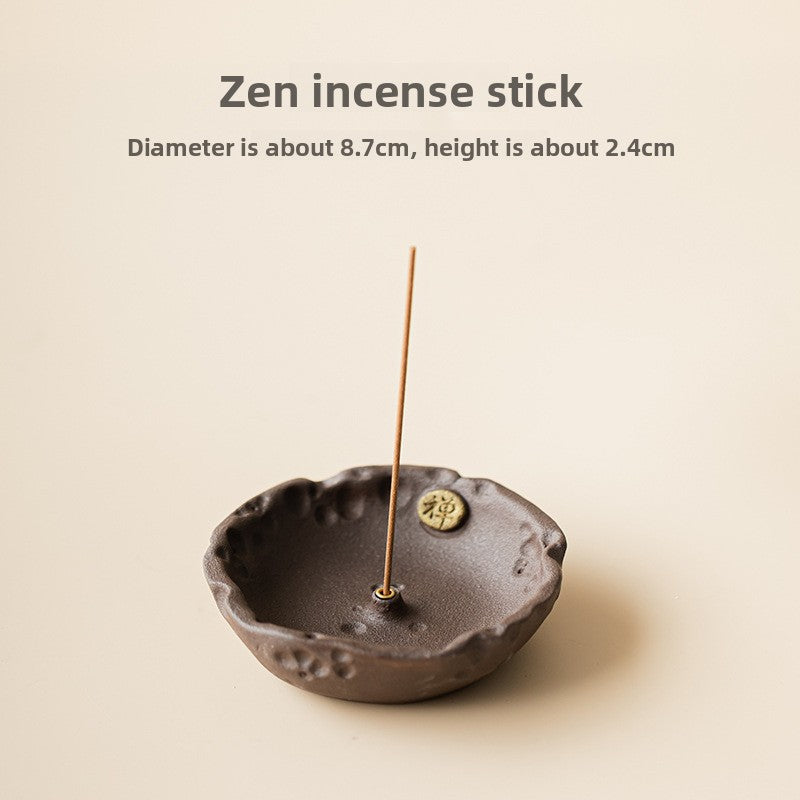zensoullab Retro Zen Incense Burner Incense Holder Home Ceramic Covered Incense Stand Incense Tray Creative Aromatherapy Burner Incense Accessories