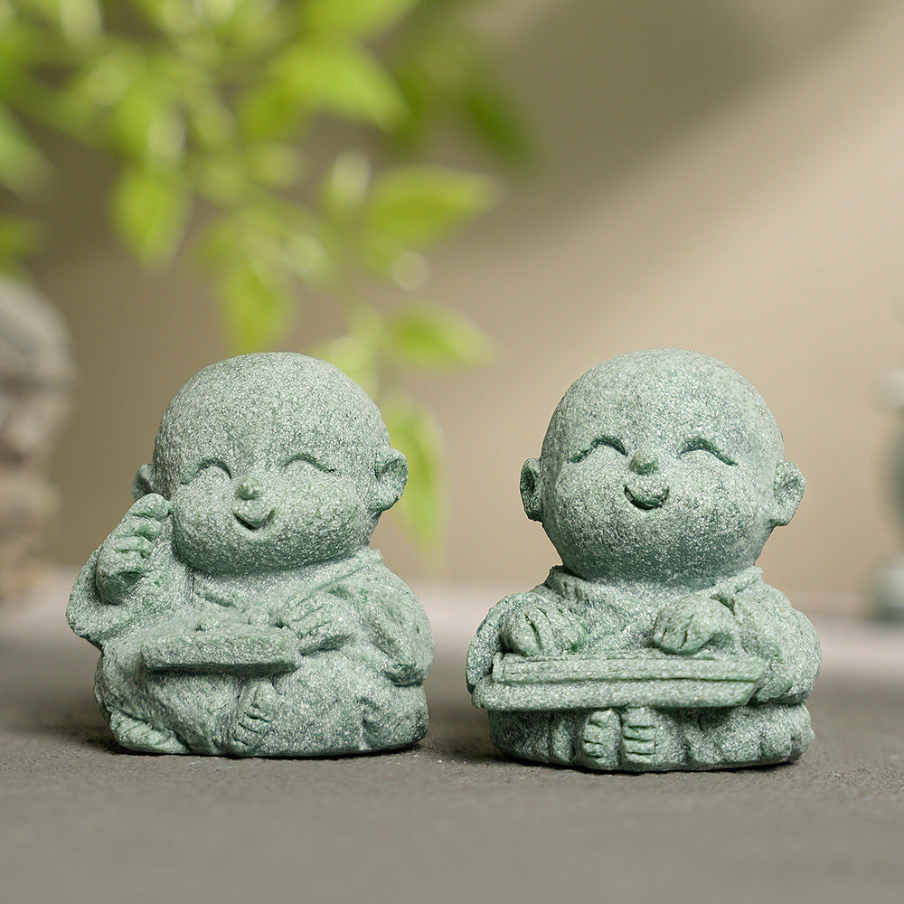 zensoullab Chinese Tea Pet Zen Small Novice Landscape Ornament Flower Garden Bonsai Rockery Cute Healing Decoration