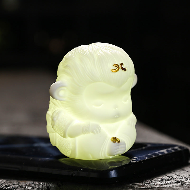 zensoullab Creative Cute Monkey Ceramic Aromatherapy Burner Ornament Soft Adorable Tea Pet Monkey Home Indoor Living Room Incense Holder