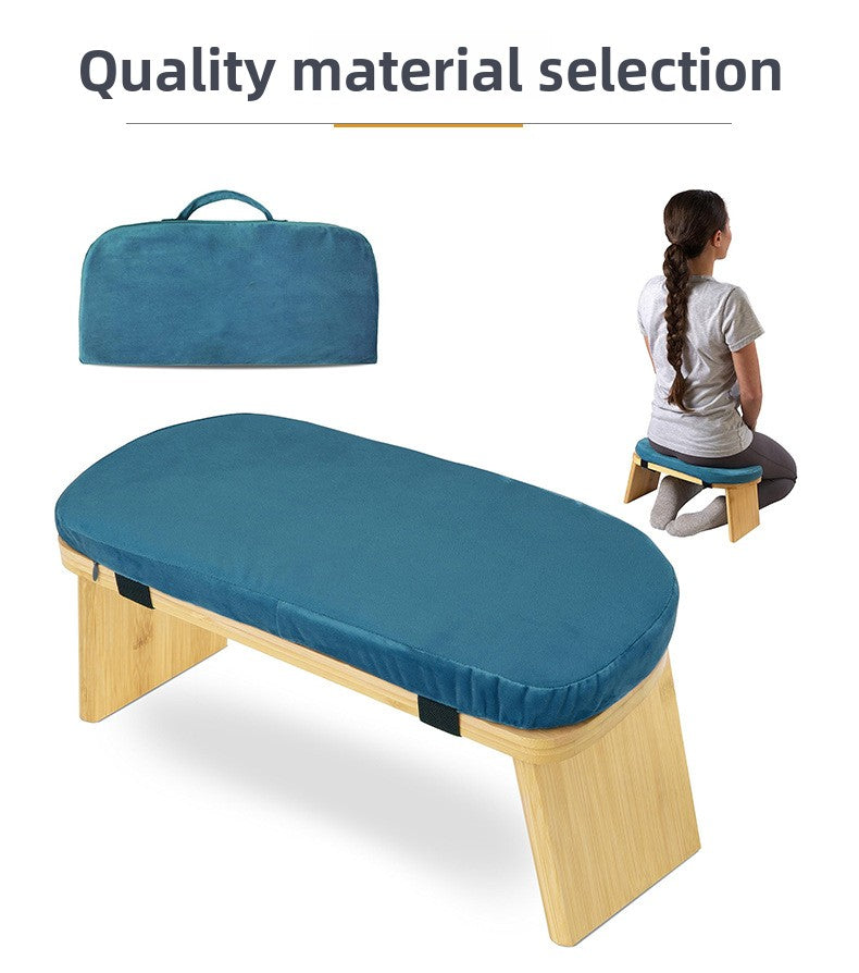 zensoullab Wooden Yoga Stool Kneeling Stool Soft Exercise Sitting Stool Multi-color Foldable Yoga Meditation Stool