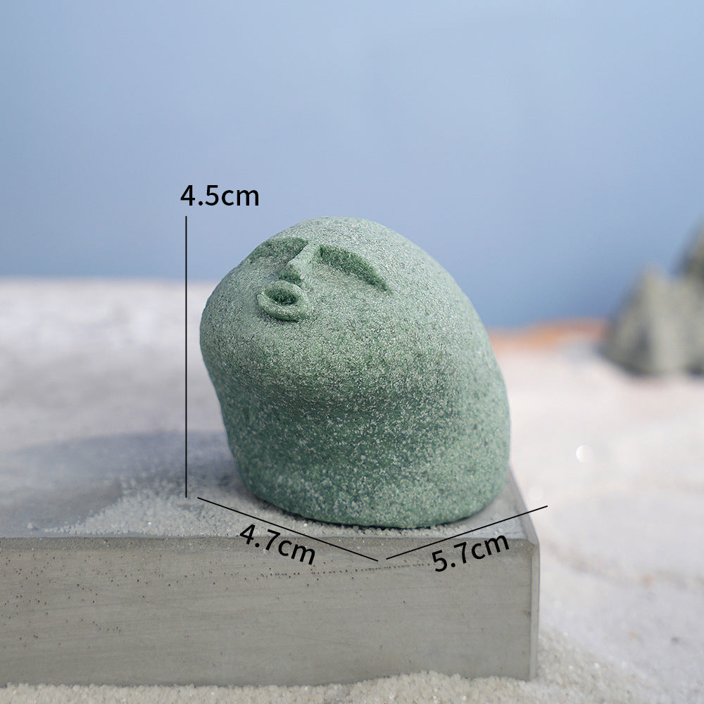 zensoullab Green Sandstone Micro Landscape Water Flow Fish Tank Ornament Bonsai Creative Personalized Craft Desktop Figurine Decoration