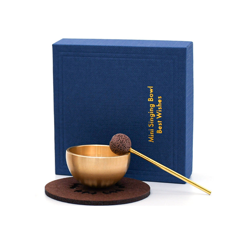 zensoullab Mini Singing Bowl Essential Oil Ornament Handmade Copper Bowl Sound Therapy Meditation Relaxation Stress Relief Gift