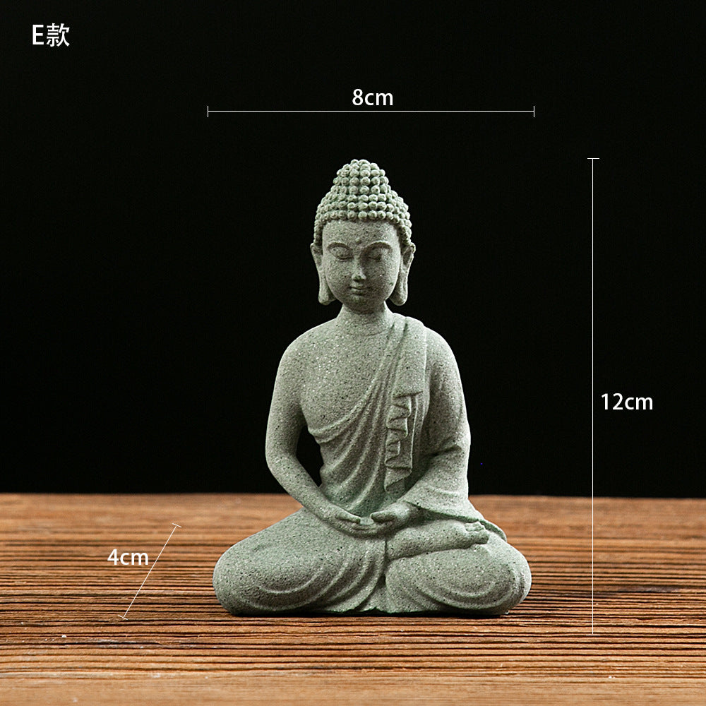 zensoullab New Buddha Statue Crafts Zen Fish Tank Landscape Ornament New Chinese Style Creative Entrance Home Decoration