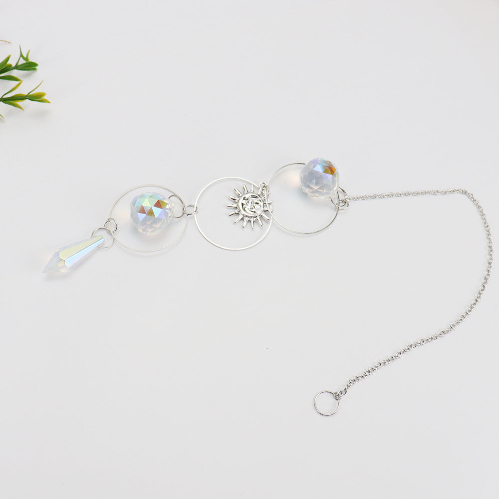 zensoullab Crystal Sun Catcher Silver Pendant Light Fixture Crystal Accessories