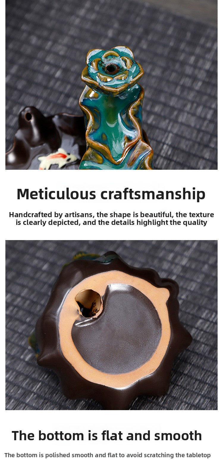 zensoullab Backflow Incense Burner Creative Home Decor Ceramic Burner Craft Pisces Backflow Kiln Change Ornamental Special Offer