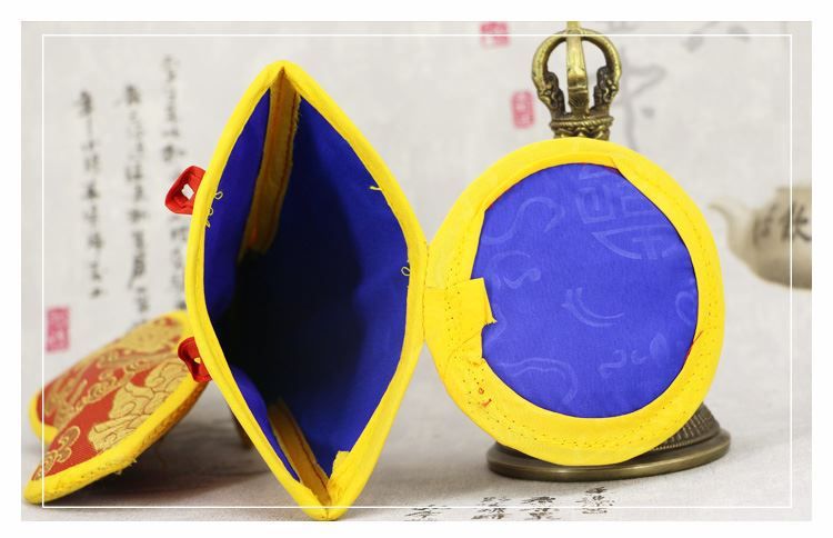 zensoullab Nepal Handicrafts Handmade Ritual Tools Set Vajra Bell and Pestle Set Ritual Bell Packaging Bag Bell and Pestle Cover Buddhist Supplies Set