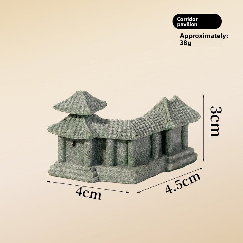 zensoullab Artificial Landscape Stone Lantern Small Stone Pavilion Ornament Home Entrance Pavilion Decoration Gardening Flower Bonsai Landscaping Decoration