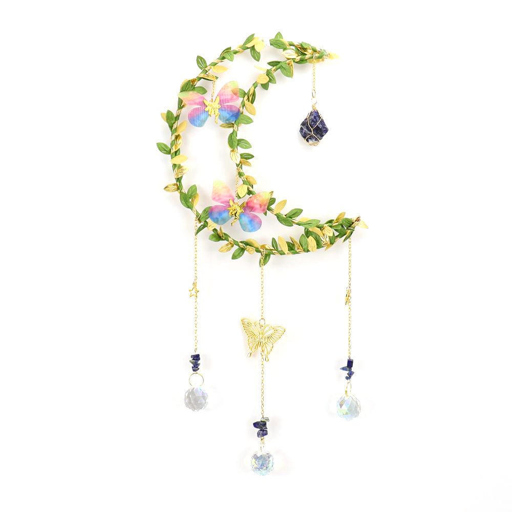 zensoullab Sun Catcher Wrapped Bougainvillea Angel Butterfly Tree Leaf Moon Wind Chime Garden Hanging Ornament Crystal Ball Decoration