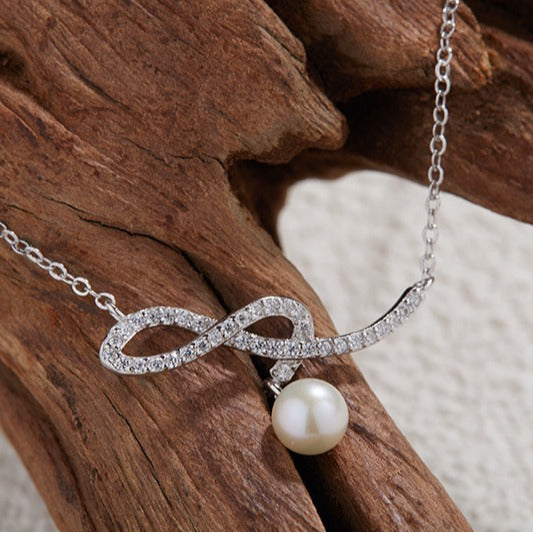 zensoullabins Style Natural Pearl Music Note Necklace Women's Jewelry S925 Sterling Silver Necklace Accessories