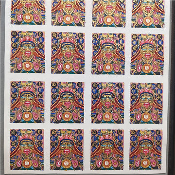 zensoullab Nepal Hand-painted Zakiram Female God of Wealth Small Thangka Gawu Box Painting Core Tibet Tibetan God of Wealth Thangka Pendant