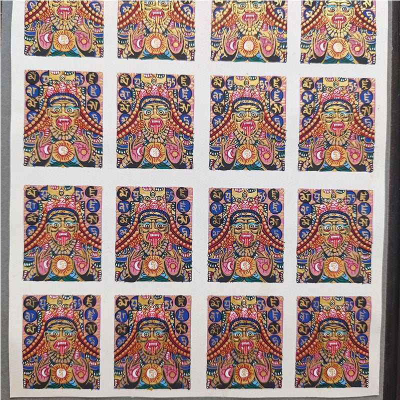 zensoullab Nepal Hand-painted Zakiram Female God of Wealth Small Thangka Gawu Box Painting Core Tibet Tibetan God of Wealth Thangka Pendant