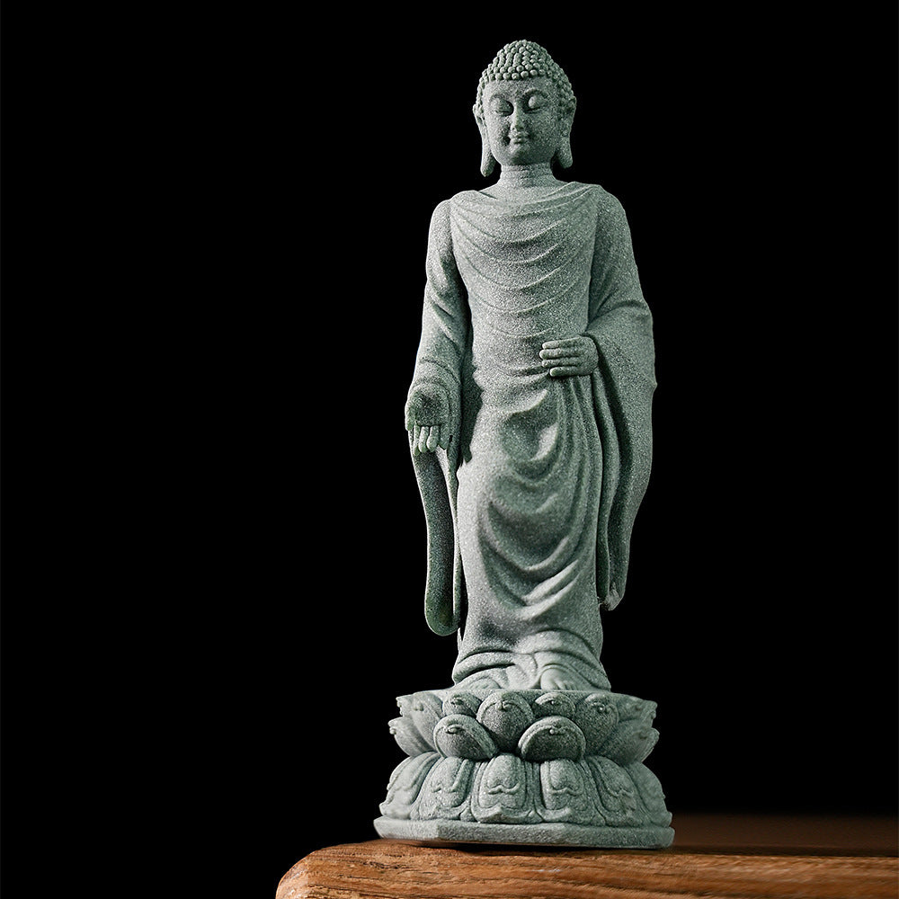 zensoullab Chinese-style Amitabha Buddha Statue Ornament Gardening Flower Tea Room Buddha Decoration Sakyamuni Buddha Fish Tank Landscaping Decoration