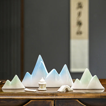 zensoullab Ceramic Rockery Handmade Zen Ornament New Chinese Style Living Room Tea Room Study Pen Holder Entrance Micro Landscape Fish Tank Decoration