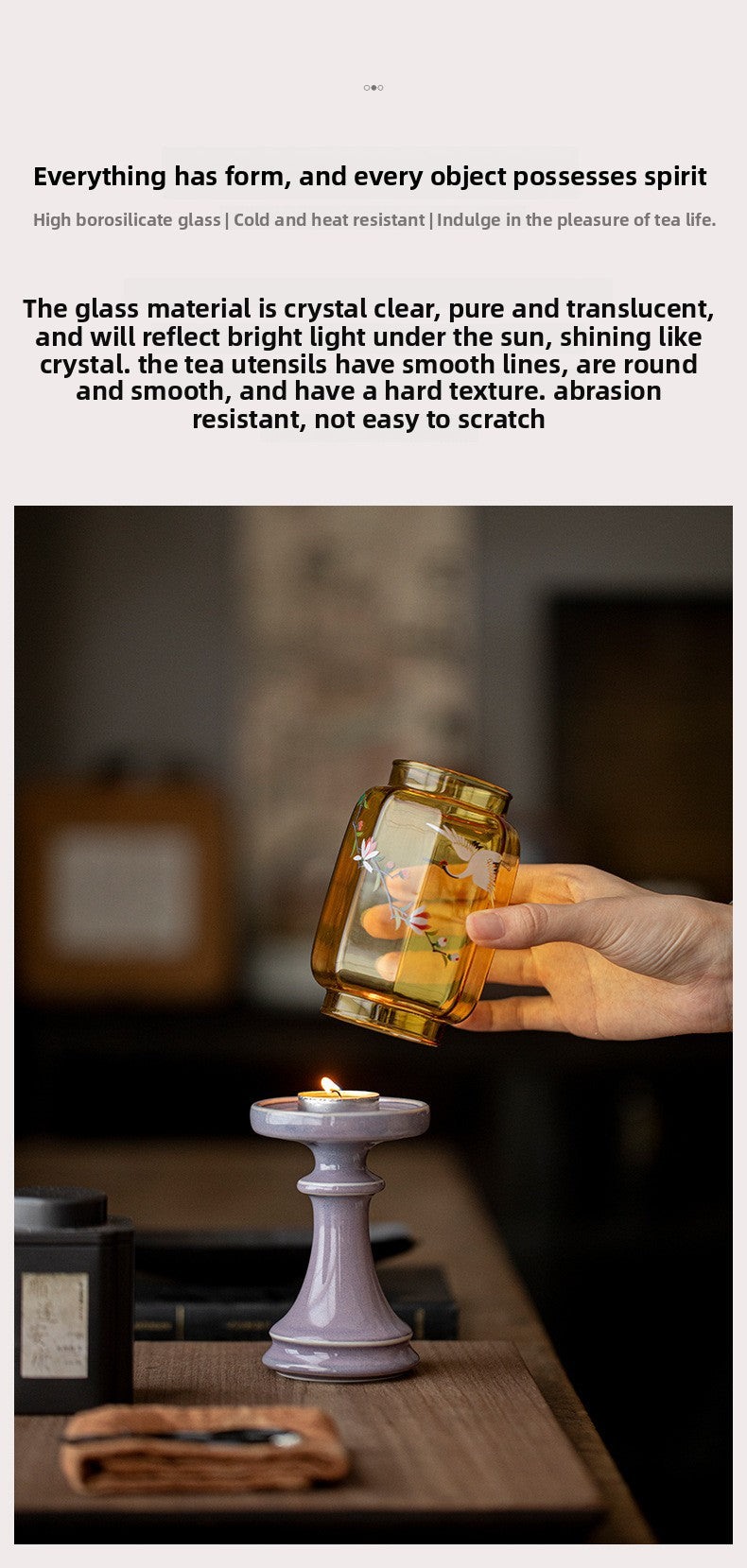 zensoullab Chinese Style Aromatherapy Candle Glass Candle Holder Lamp Zen Tea Room Atmosphere Lamp Home Floor Candle Lamp Decorative Ornament