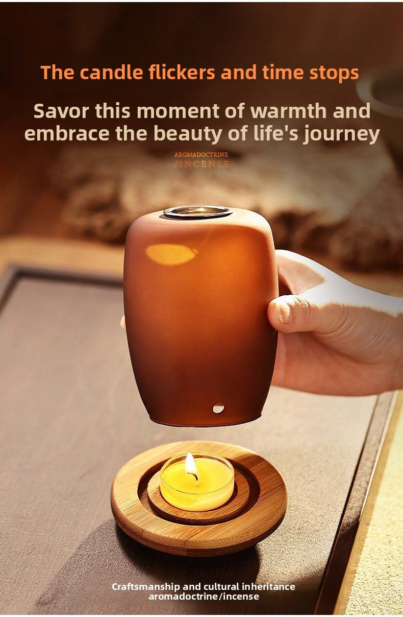 zensoullab Agarwood Incense Burner Glass Incense Burner Home Sandalwood Natural Incense Retro Fireproof Incense Burner Candle Incense Lamp