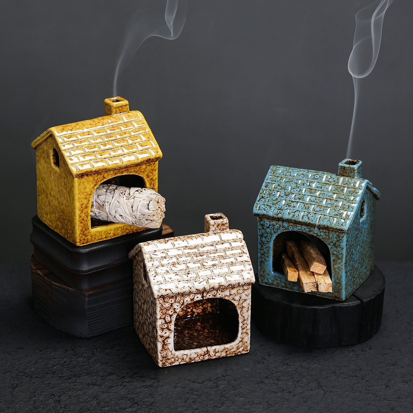 zensoullab Kiln Change Ceramic Peruvian Wood Small Fireplace American Christmas House Sage Burning Rack Outdoor Gardening Landscaping
