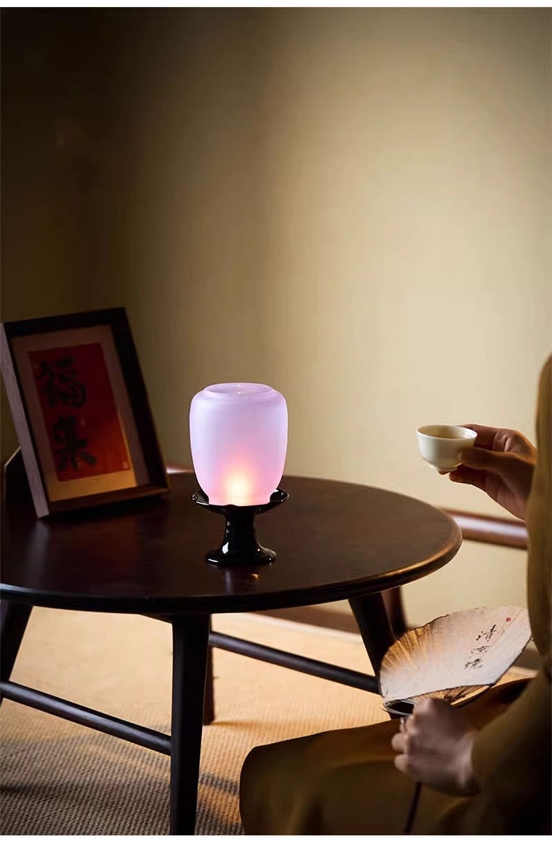 zensoullab Empty Illusion Candle Holder Home Aromatherapy Glass Ornament High-end Vintage Chinese Zen Creative Atmosphere Lamp Ancient Style