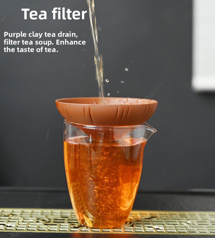 zensoullab Zen Purple Clay Little Monk Tea Pet Tea Leaf Filter Kung Fu Tea Set Accessories Creative Hat Tea Strainer Full Ceramic Tea Infuser