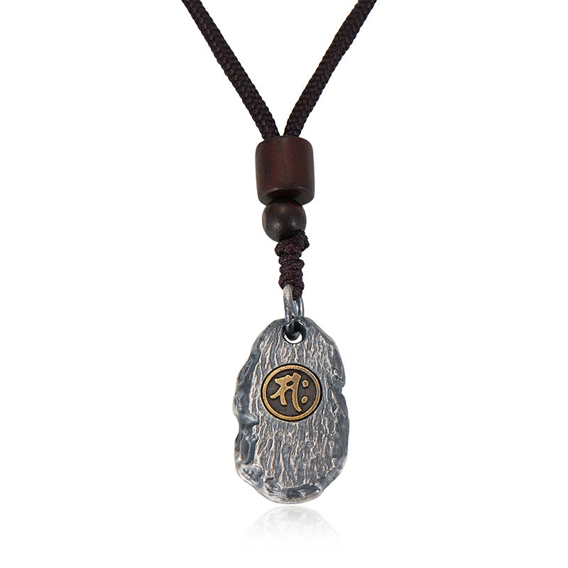zensoullab Zodiac Birth Buddha Pendant Men Thai Silver Necklace Women Vintage Distressed Silver Chain Car Keychain Pendant