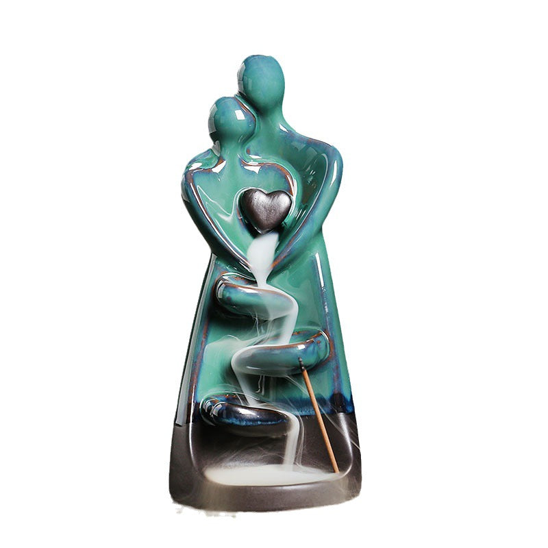 Ceramic Backflow Incense Burner Home Decor Ornament Creative Double-Sided Backflow Incense Burner