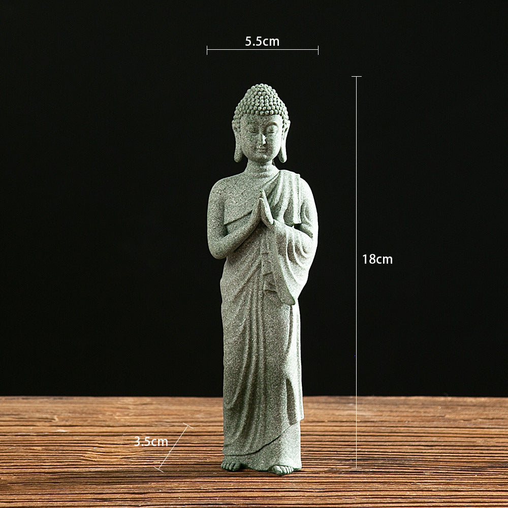 zensoullab Desktop Chinese Style Northern Wei Dynasty Buddha Statue Buddha Micro Landscape Fish Tank Landscaping Rockery Desktop Ornament Tea Pet Incense Decoration