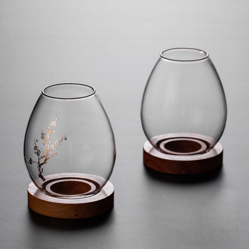 zensoullab Japanese Style Glass Candle Holder Creative Ornament Candle Romantic Home Zen Retro Aromatherapy Windproof Table Cover Desktop Decoration