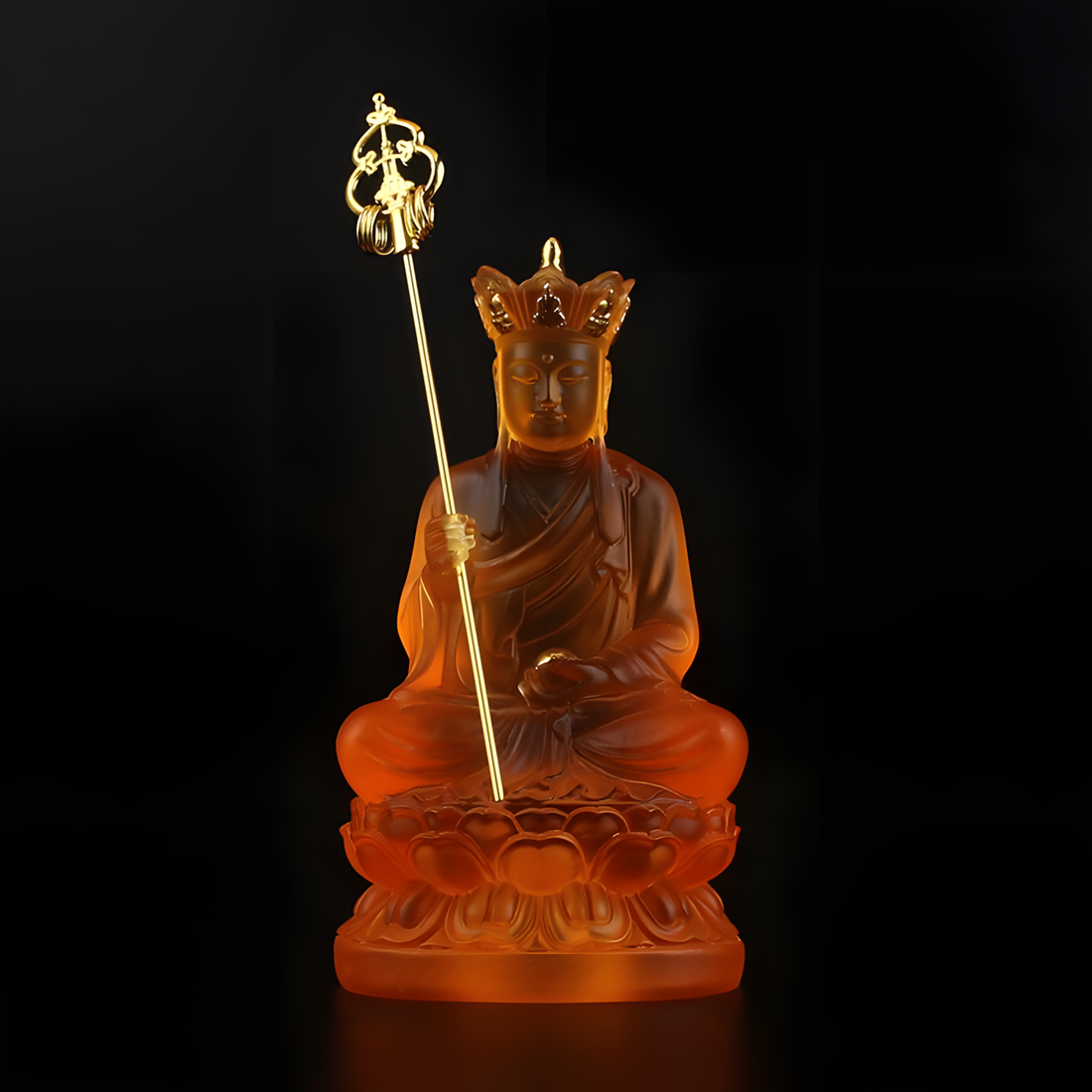 Zensoullab ┃ “Guardian of Compassion” Kṣitigarbha Bodhisattva Crystal Statue – A Symbol of Inner Peace and Protection