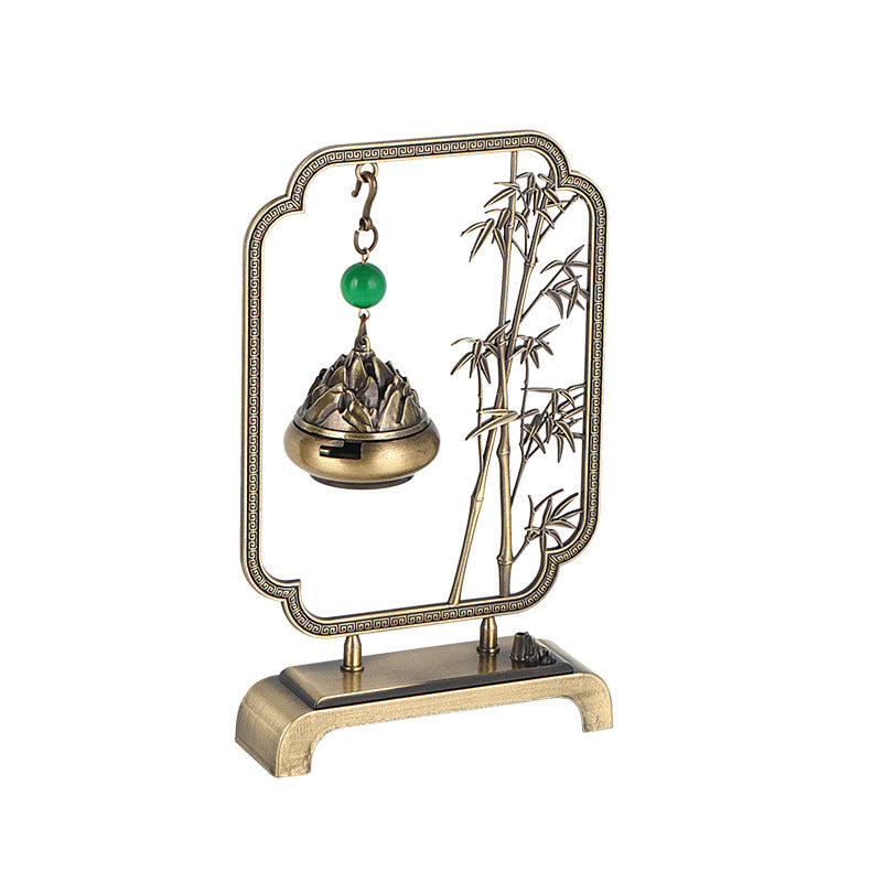 zensoullab Chinese Style Incense Burner Green Bamboo Auspicious Incense Home Indoor Ancient Style National Trend Incense Decoration Ornament