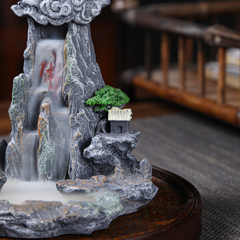 zensoullab Resin Backflow Incense Burner for Home Indoor Tower Incense Burner Sandalwood Burner Creative Personalized Aromatherapy Ornament Chinese Style