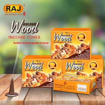 zensoullab Indian Incense Golden Wood Original Imported Laoshan Sandalwood Handmade Aromatherapy Incense Tower Incense Cone Incense 179