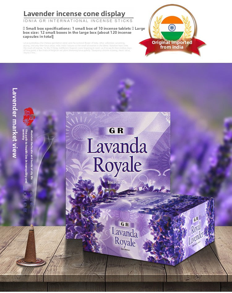 zensoullab Indian Incense Lavender Large Box Lavender Indian Original Imported Handmade Tower Incense 406