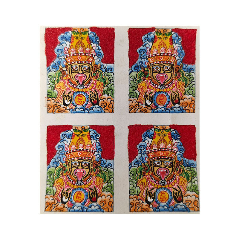 zensoullab Nepal Hand-painted Zakiram Small Thangka Gawu Box Painting Core Tibetan Thangka Tibetan Goddess of Wealth Necklace Pendant