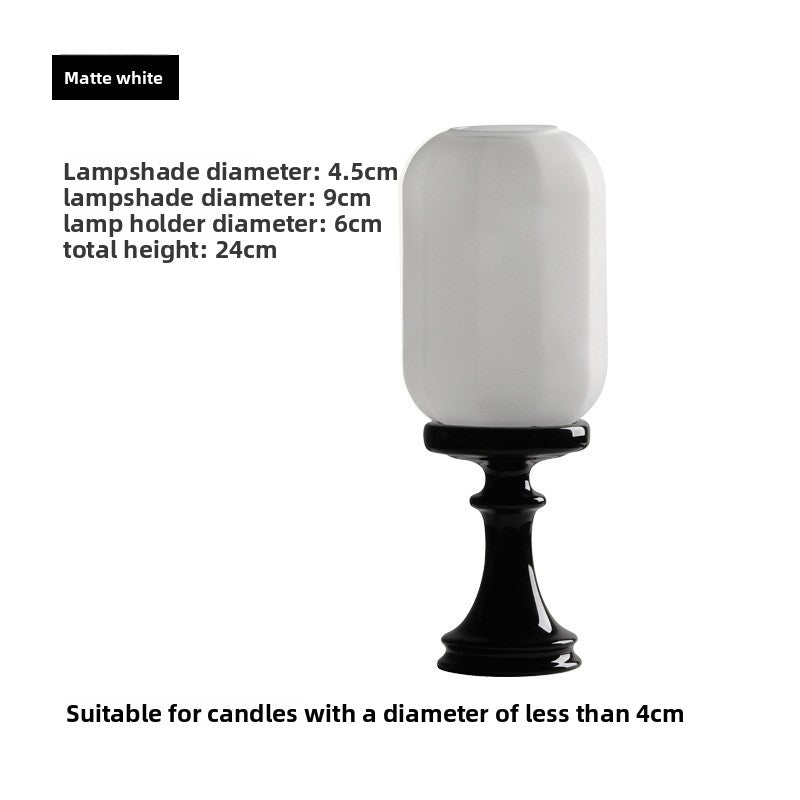Zensoullab Antique Style Domestic Aromatherapy Candle Candlestick Chinese Zen Antique Lampshade Ceramic Decoration Tea Room Ambience Light