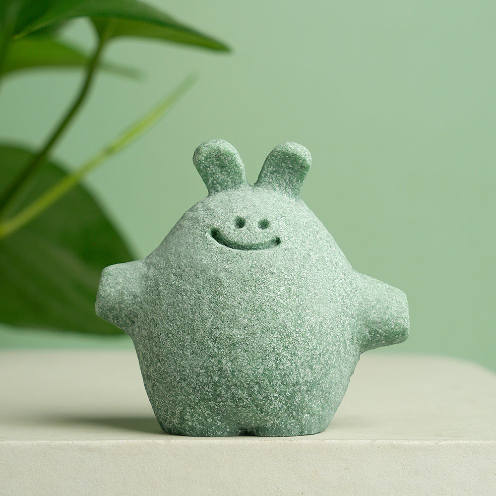 zensoullab Green Sandstone Tea Pet Ornament Micro Landscape Decoration Fish Tank Desktop Stress Relief Healing Decor Creative Cute Small Ornament
