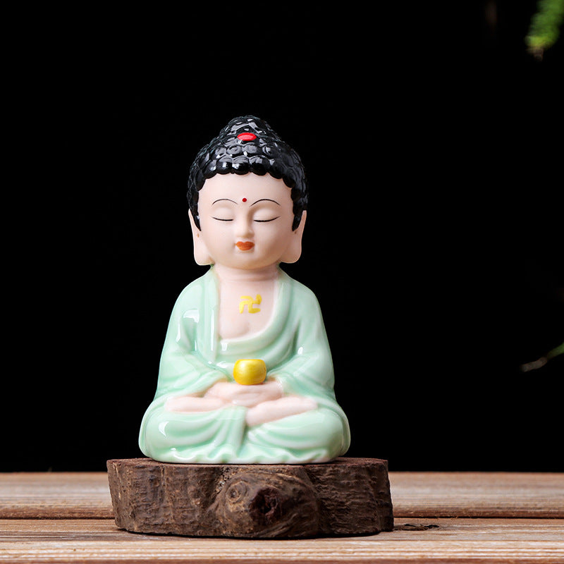 zensoullab Car Ornament Cute Little Tathagata Buddha Statue for Safety High-end Car Interior Dashboard Personalized Reclining Buddha Decoration