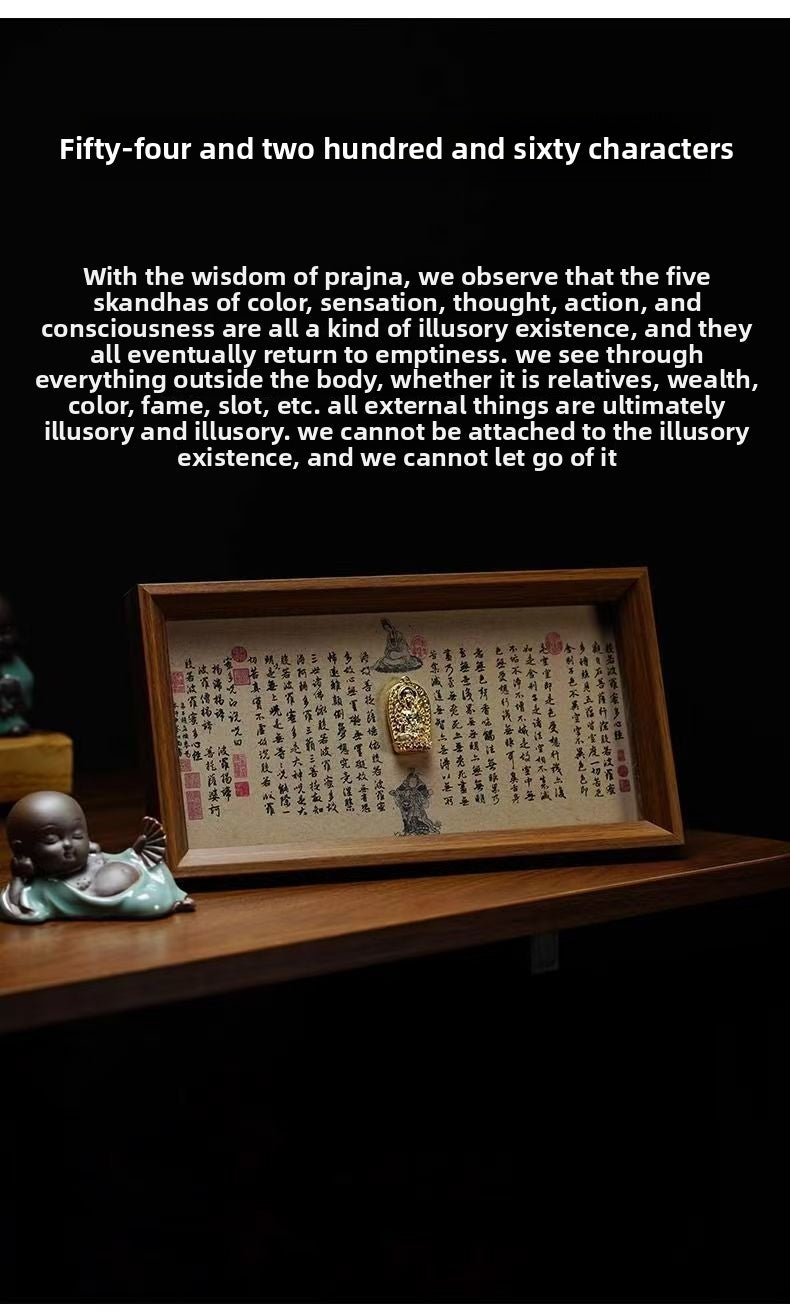 Zensoullab Prajna Paramita Heart Sutra Desktop Decoration Laid-Back Zen Zhao Mengfu Calligraphy Photo Frame Chinese Study Hallway Decoration