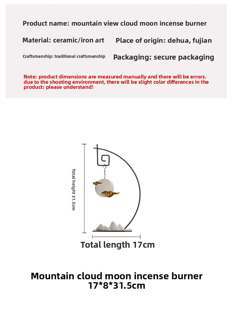 zensoullab Zen Style Backflow Incense Burner Home Sandalwood Agarwood Incense Holder Indoor Creative Gift Hanging Incense Burner Decorative Ornament