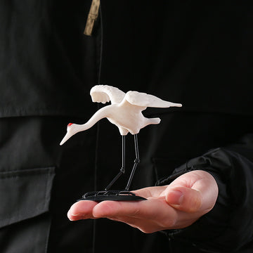 zensoullab Ceramic Crane Animal Red-crowned Crane Ornament New Chinese Style Potted Plant Fake Mountain Water Landscape Micro Landscape Desktop Decoration