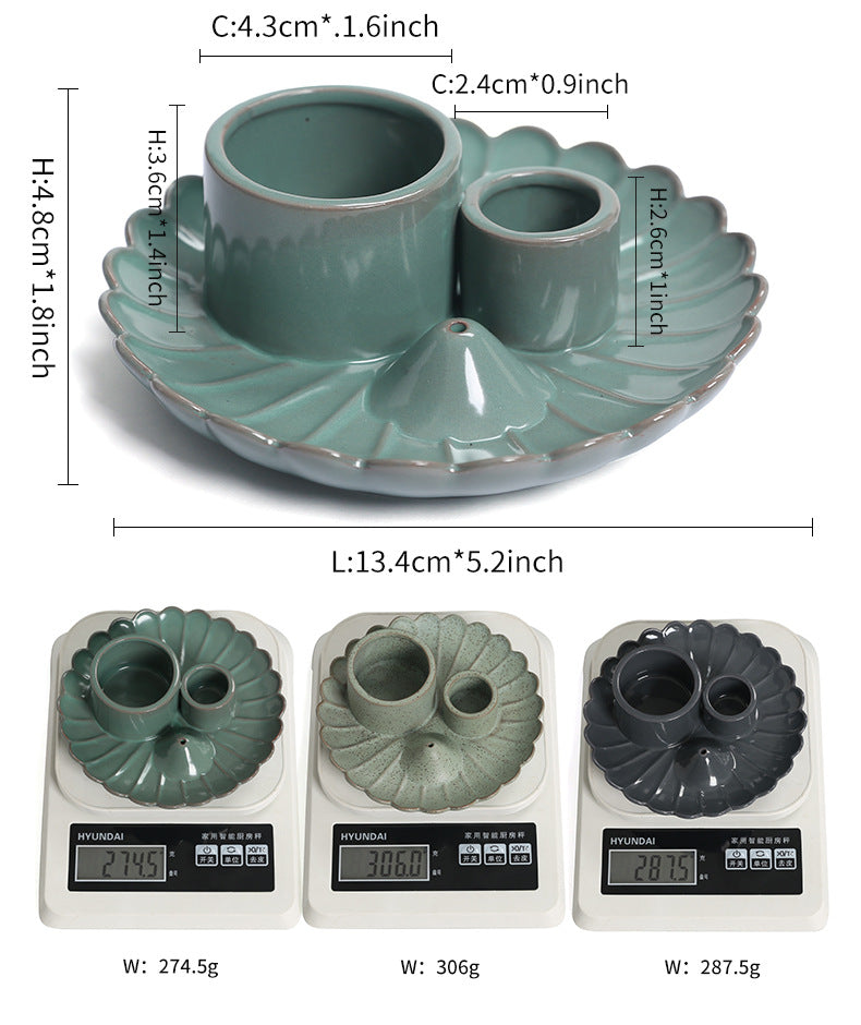 Peruvian Sacred Wood Tray Sage Tray Sacred Wood Stand Candle Holder Candle Tray Incense Burner Ceramic