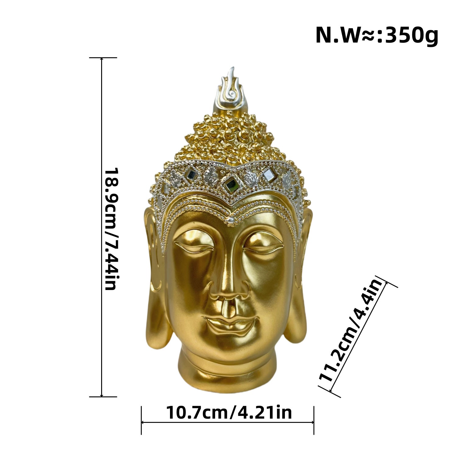 zensoullab Southeast Asian Buddha Statue Buddha Head Ornament New Chinese Zen Resin Craft Living Room Tea Room Home Retro Decoration