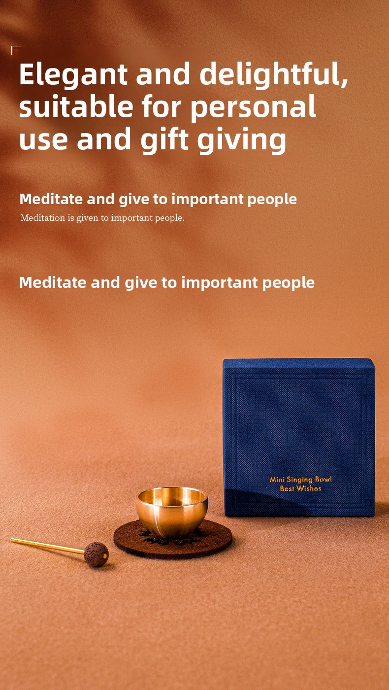 zensoullab Mini Singing Bowl Essential Oil Ornament Handmade Copper Bowl Sound Therapy Meditation Relaxation Stress Relief Gift